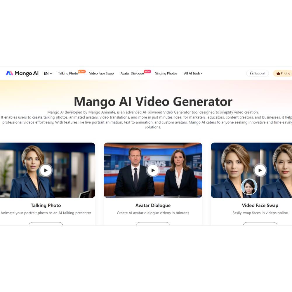 Mango AI – Create Talking Avatars & AI Videos Effortlessly