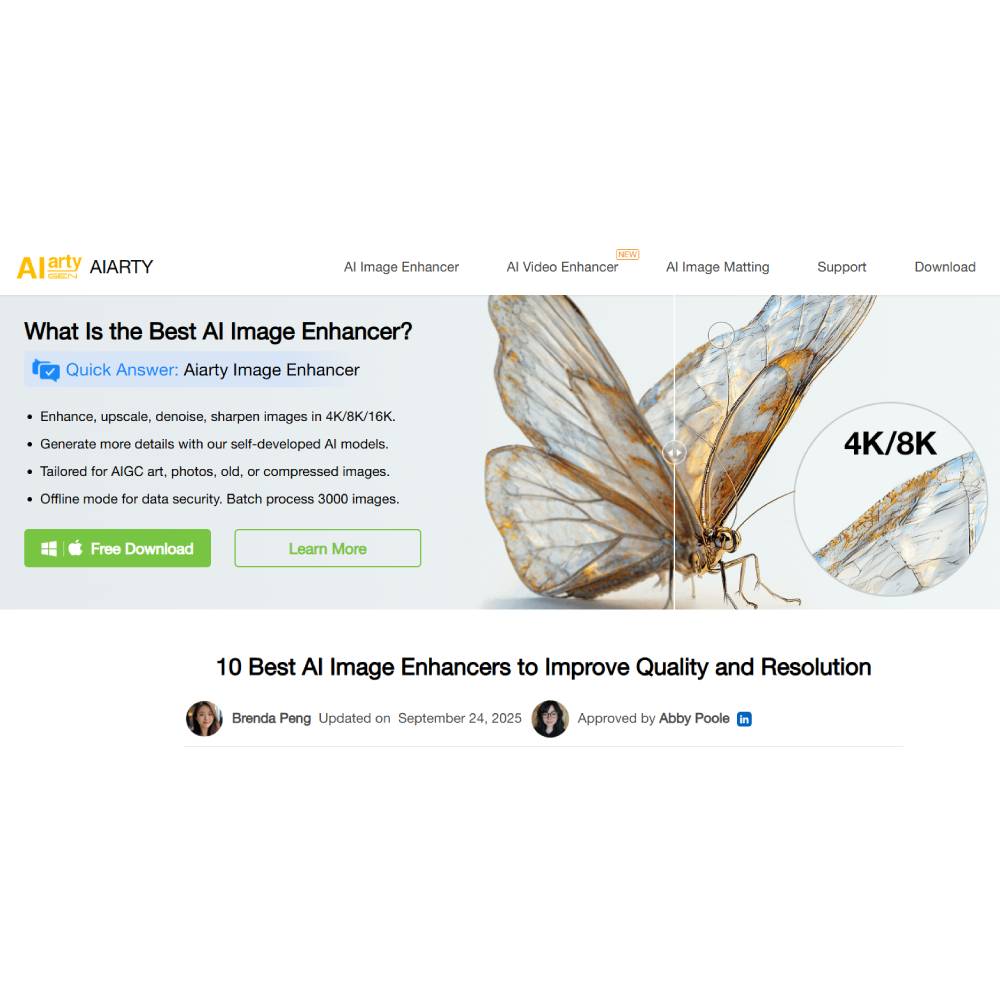 Aiarty – Professional AI Image Enhancer & Ultra-HD Upscaling Platform