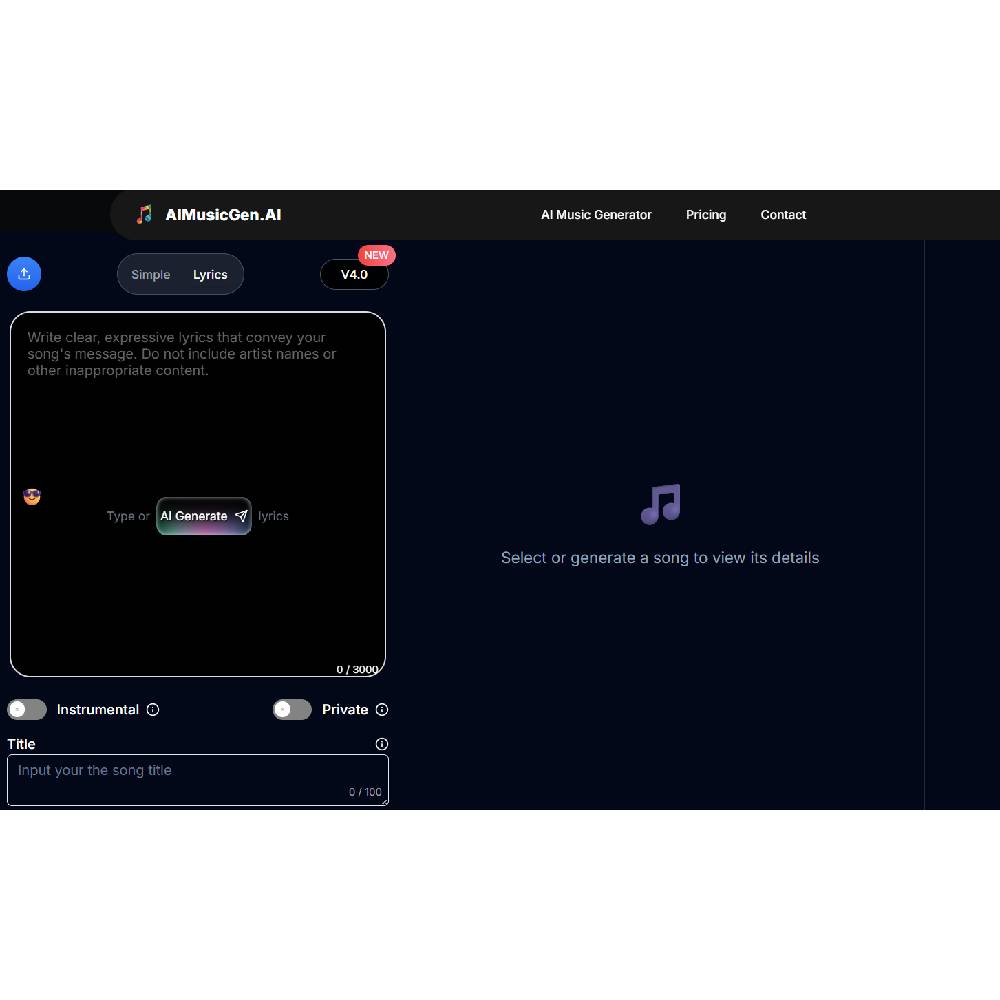 AIMusicGen.ai – AI Music Generator from Text & Lyrics