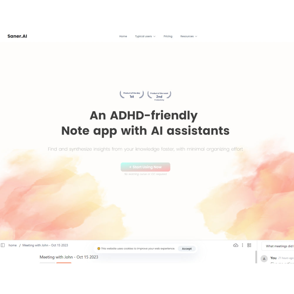 Saner AI – AI Knowledge Management & Personal Research Assistant