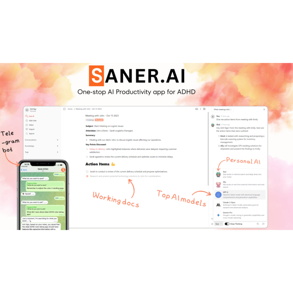 Saner AI – AI Knowledge Management & Personal Research Assistant