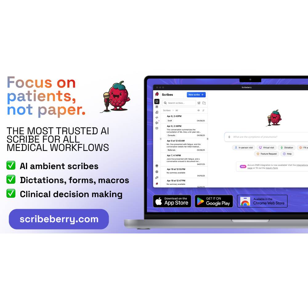 Scribeberry – AI Clinical Documentation Assistant for Healthcare Professionals