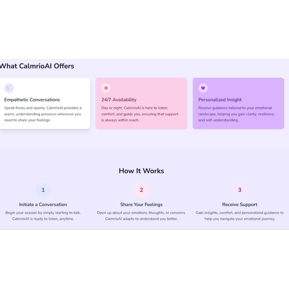 CalmrioAI — Your Trusted Emotional Support Companion