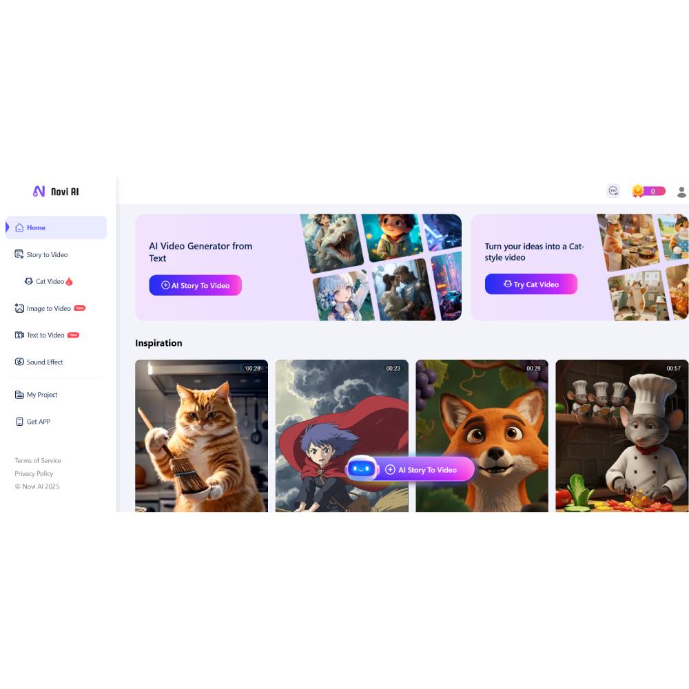 Novi AI – Text-to-Video Generator for Instant Visual Storytelling