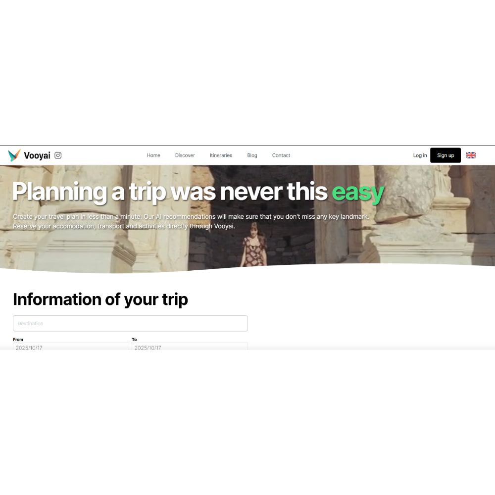 Vooyai — AI Travel Discovery and Itinerary Builder