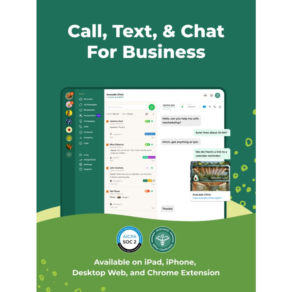 Avochato – AI Chatbot for Patient Engagement & Healthcare Communication