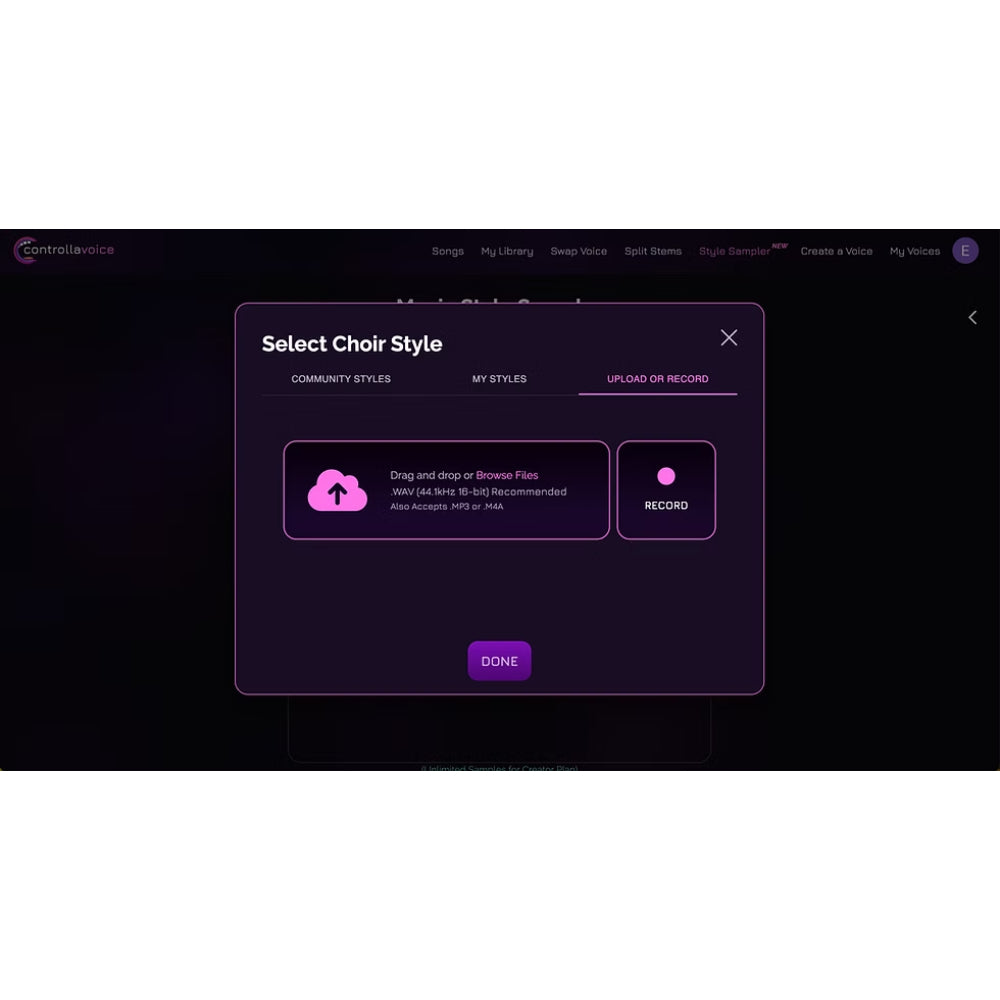 Controlla Voice – AI-Powered Vocal Synthesis & Voice Cloning Platform