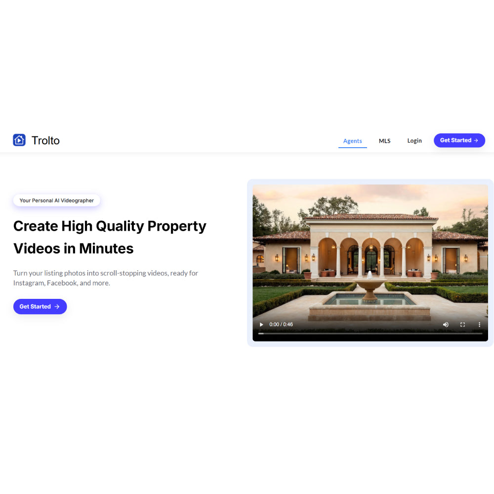 Trolto – AI-Generated Real Estate Listing Videos & Social Content