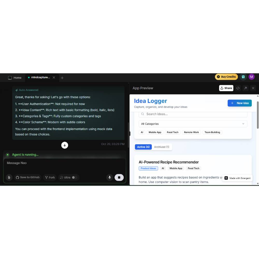 Emergent – AI App Builder & Automation Studio