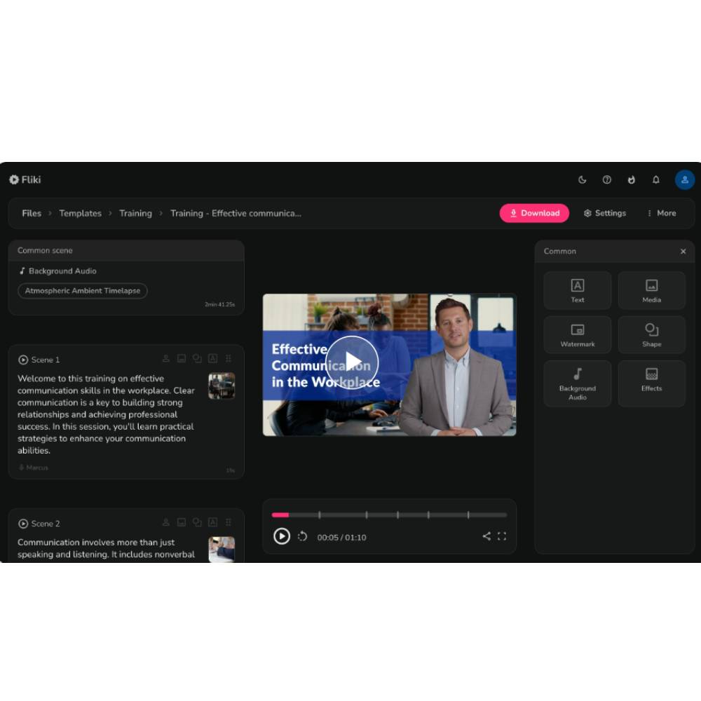 Fliki – AI Video & Voice Generator for Social Media, Marketing & Tutorials