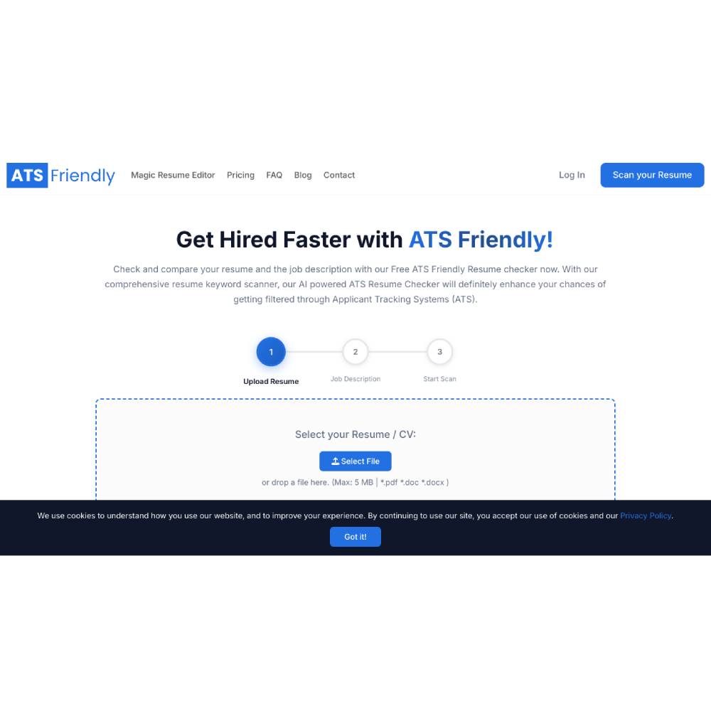 ATSFriendly — AI Resume Optimisation and Applicant Tracking Compatibility Tool