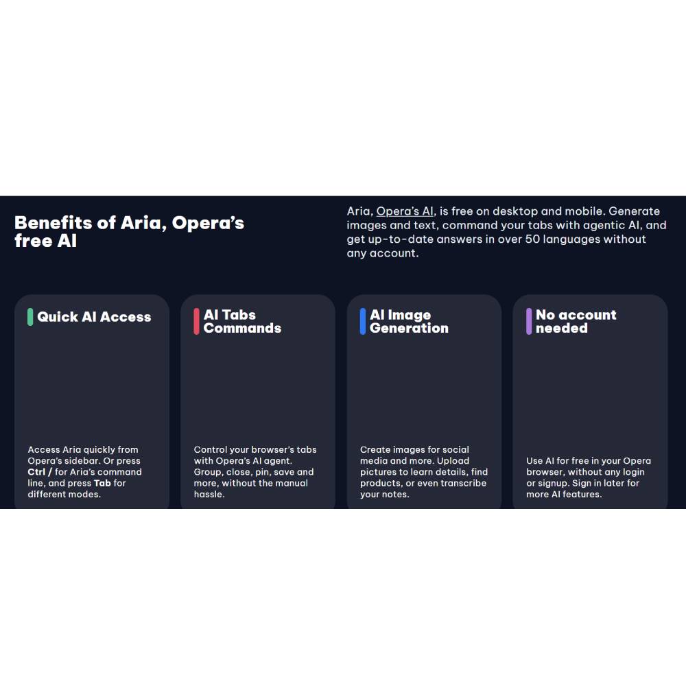 Opera Aria – Productivity & AI Assistant