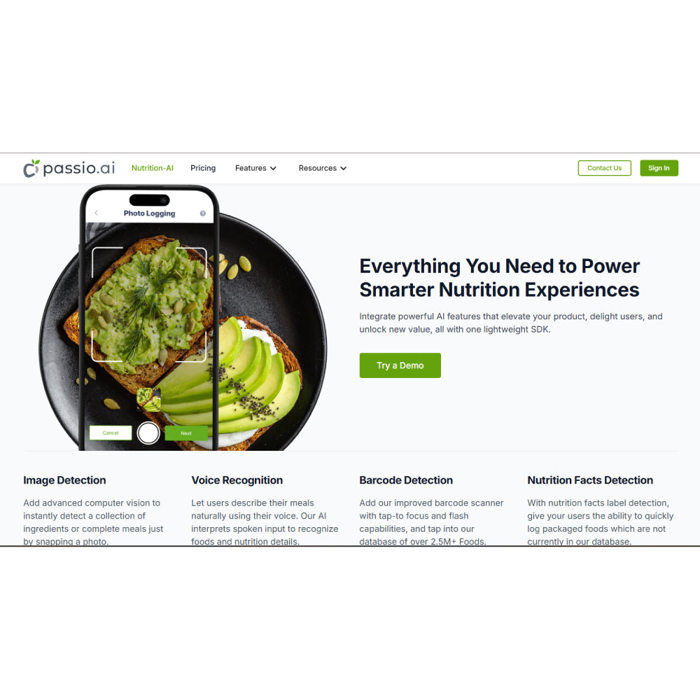 Passio – Nutrition-AI SDK & REST API for Food Recognition & Logging