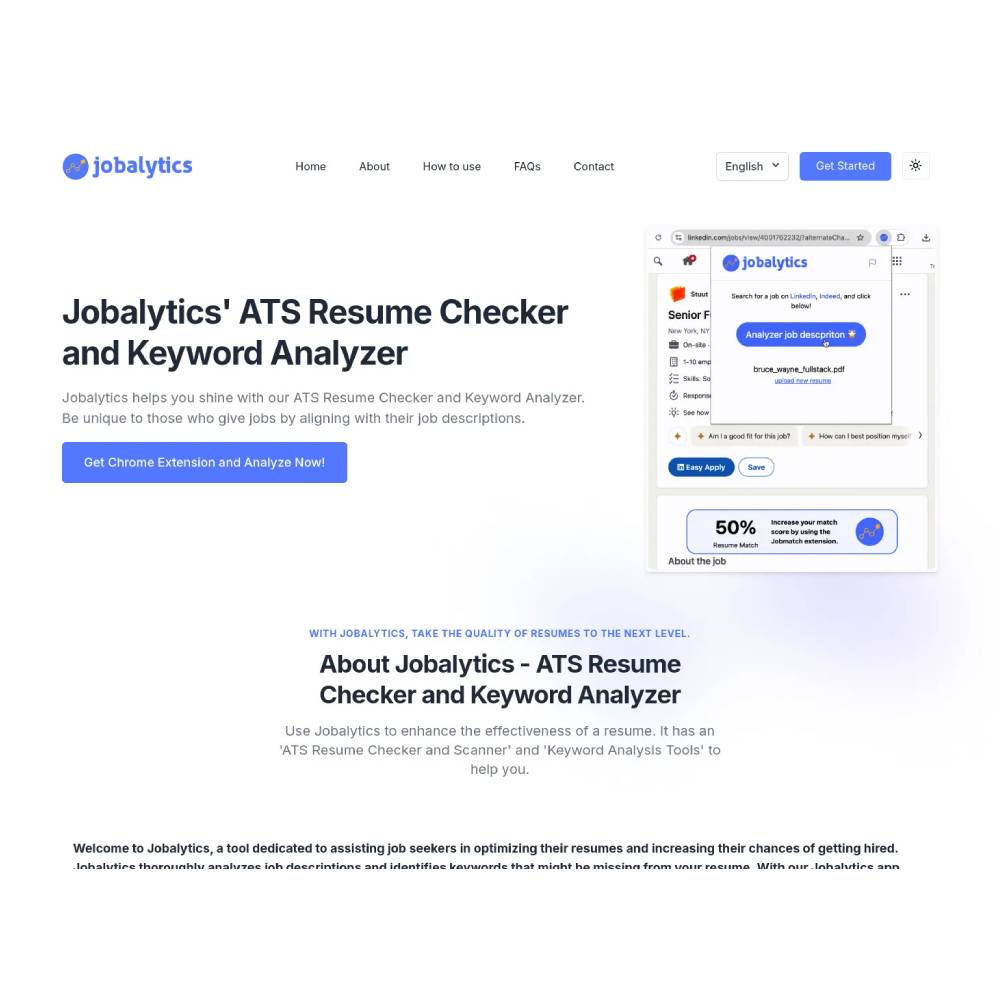 Jobalytics — AI Resume Analyzer and Job Application Assistant
