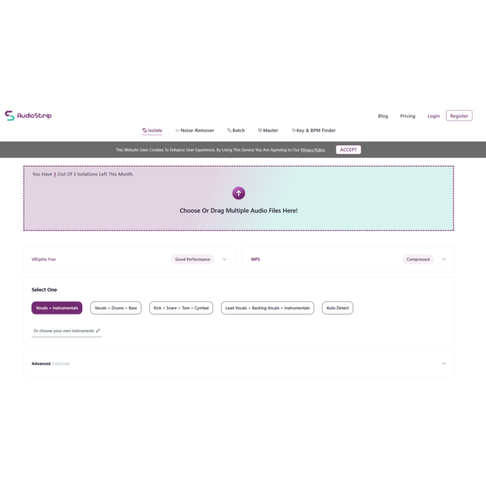AudioStrip – AI-Powered Vocal & Instrumental Isolation Tool