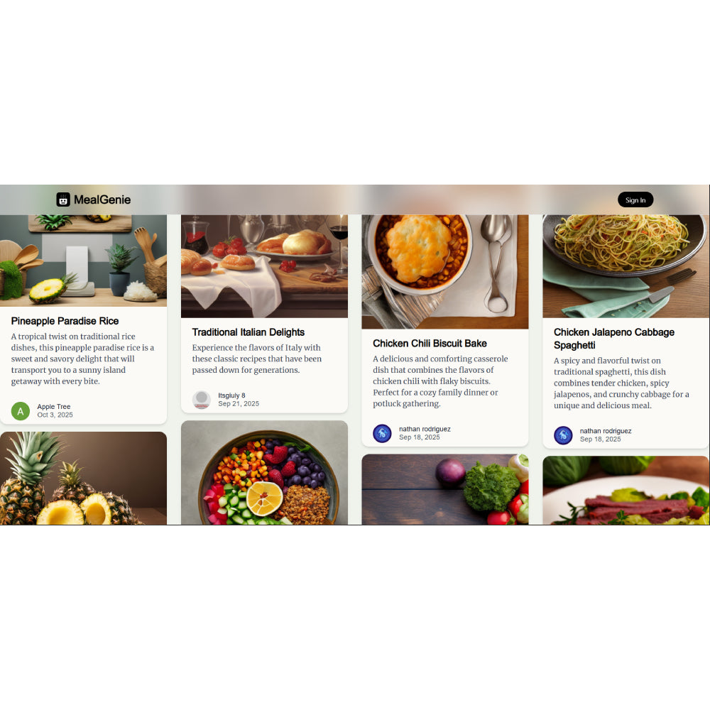 MealGenie – AI-Powered Recipe Generator & Personalized Meal Planning