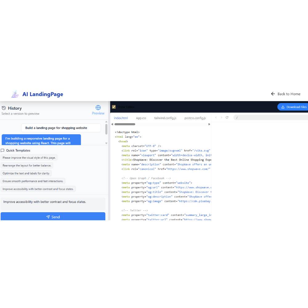 Landing Page AI – AI-Powered Landing Page & Website Builder