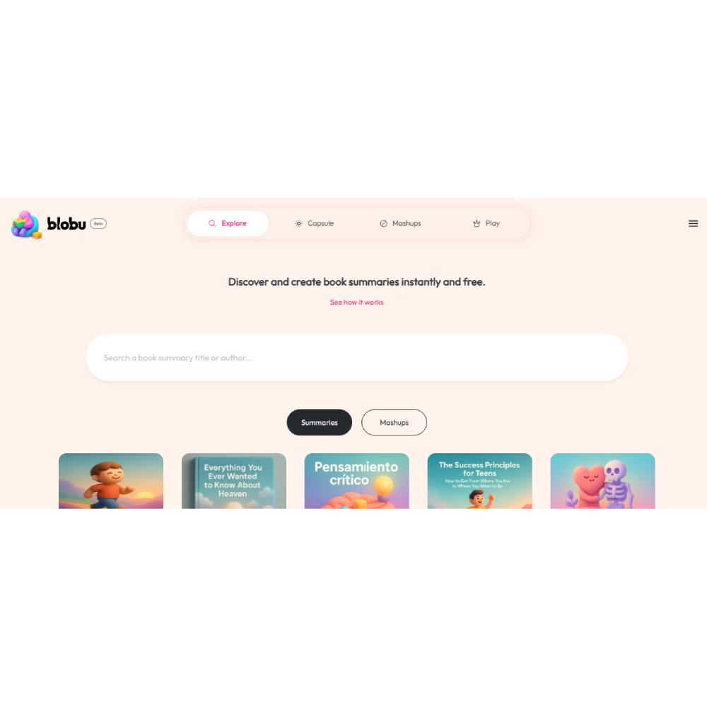 Blobu.AI – AI Book Summarization & Personal Learning Assistant