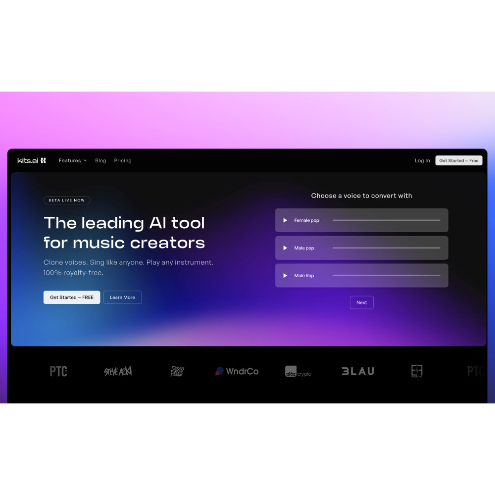 Kits AI – AI Music Platform for Voice Cloning & Vocal Production