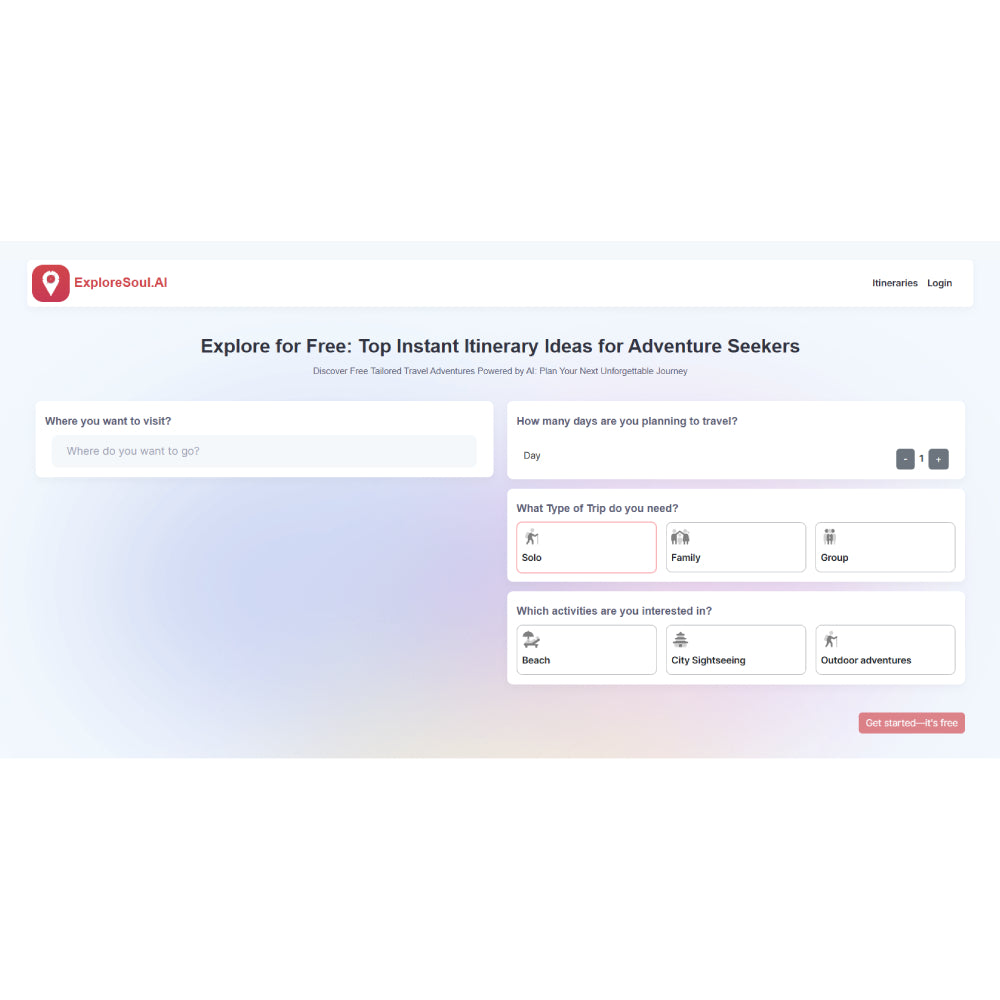 ExploreSoul — AI Travel Itinerary Planner