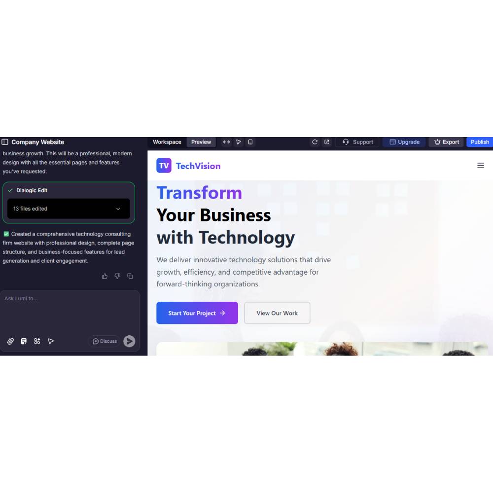 Lumi.new – Instantly Design Beautiful Websites with AI