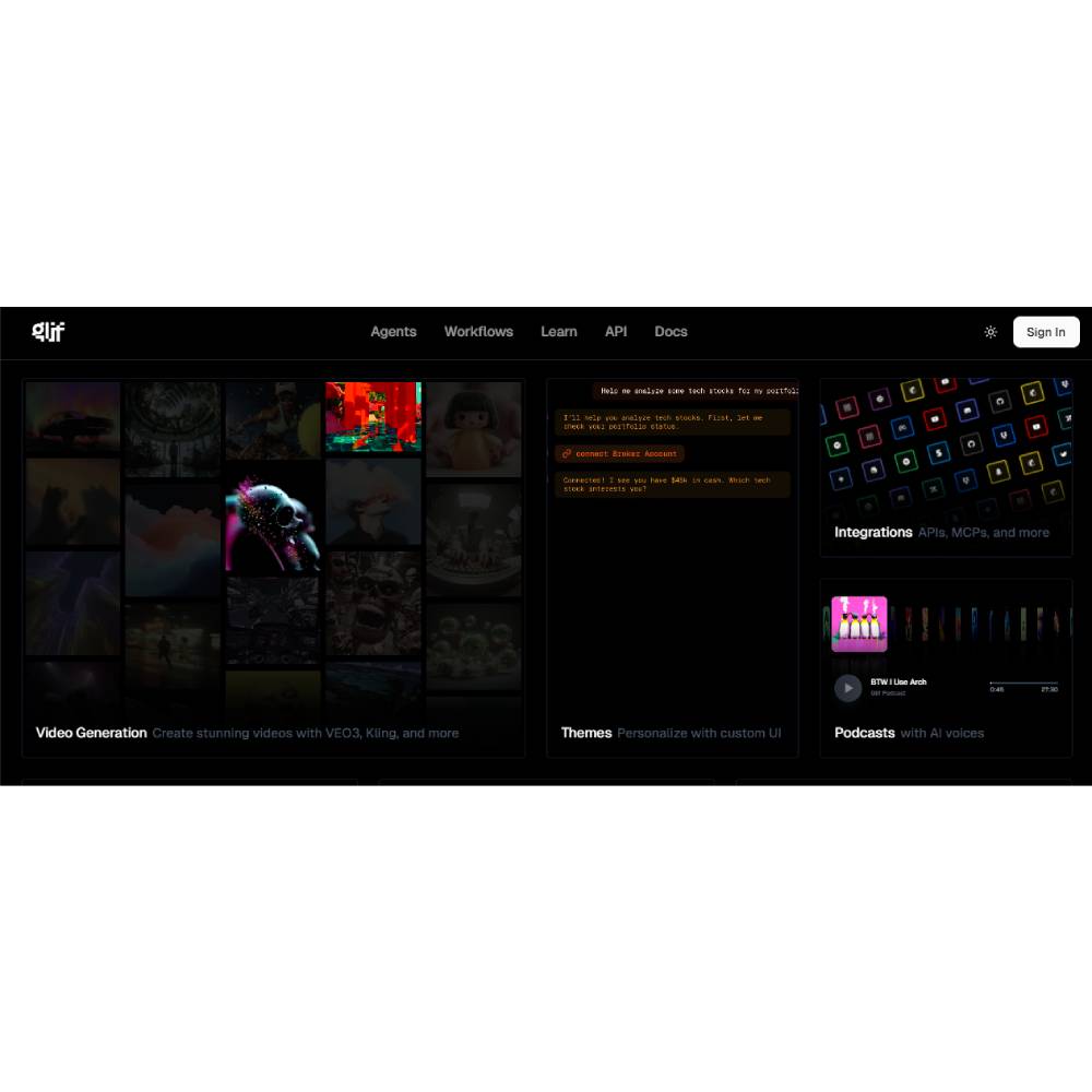 Glif – Visual AI Workflow Builder for Creating Interactive Apps Instantly