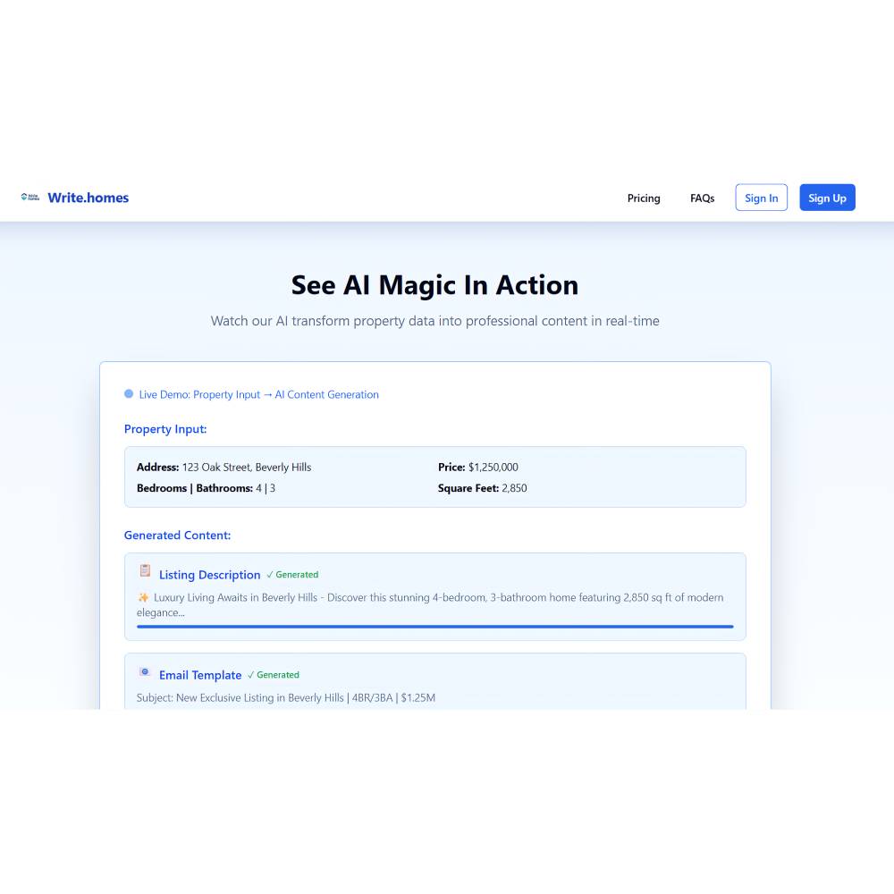 Write.Homes – AI Content Generator for Real Estate