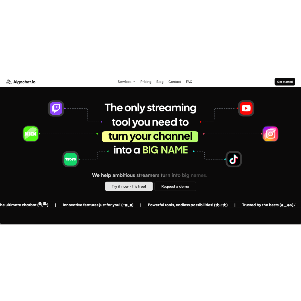 Algochat.io – AI-Powered Chatbot for Streamers