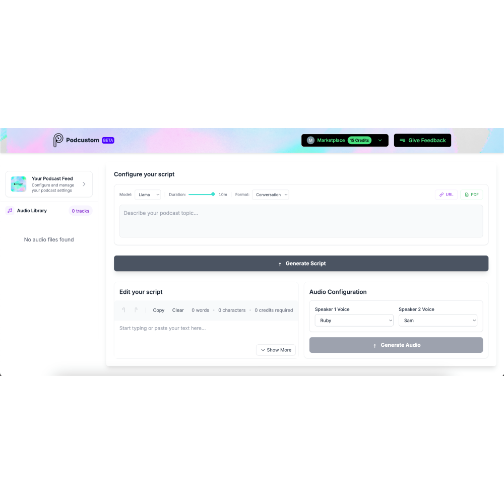 Podcustom – AI Podcast Generator for Effortless Episode Creation