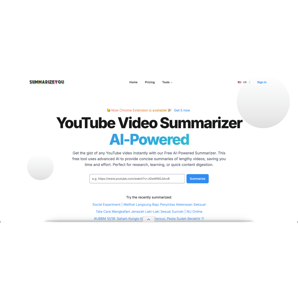 SummarizeYou – AI-Powered YouTube Video Summarizer