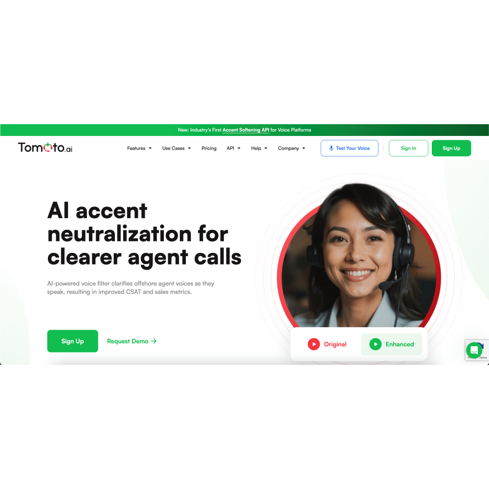 Tomato.ai – AI Voice & Speech Enhancement for Clear Communication