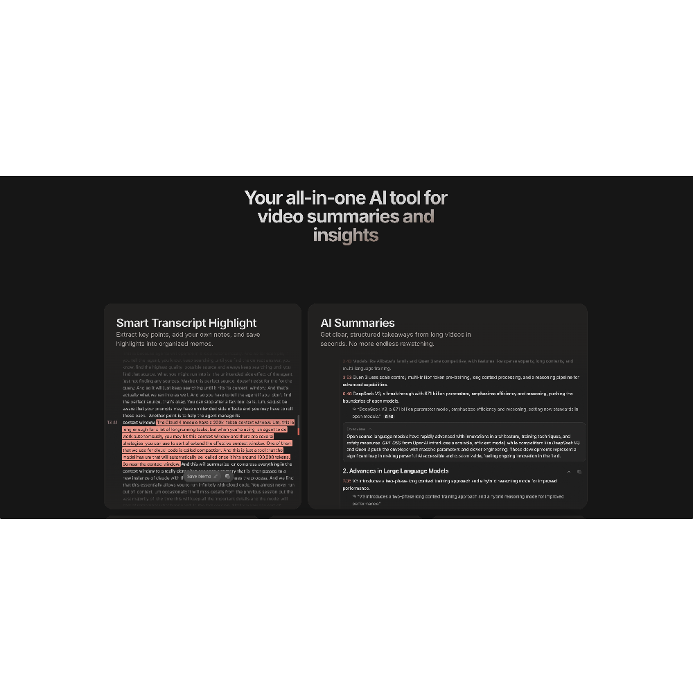 TubeMemo – AI-Powered YouTube Summarization & Note-Taking Tool