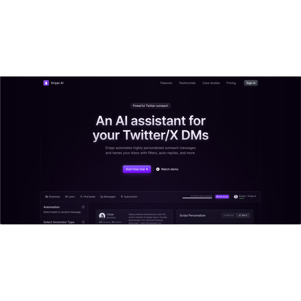 Drippi AI – AI-Powered Outreach Automation Software