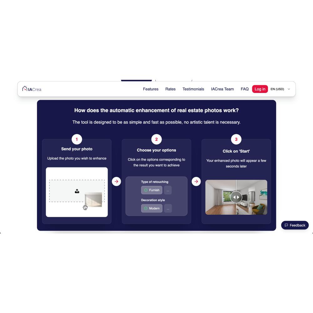IACrea – AI Virtual Home Staging & Design Tool