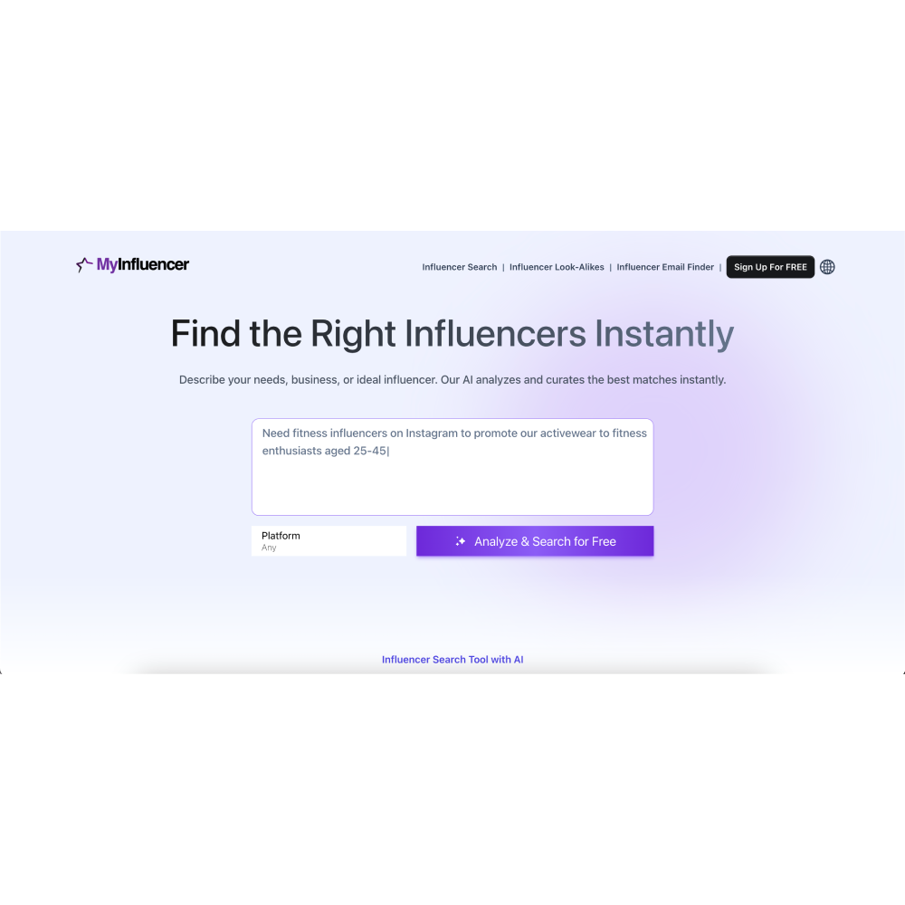 MyInfluencer AI – AI-Powered Influencer Marketing Platform