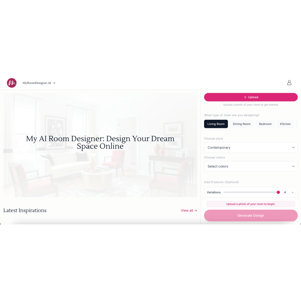MyRoomDesigner – AI-Powered Interior Design & Mood Board Tool
