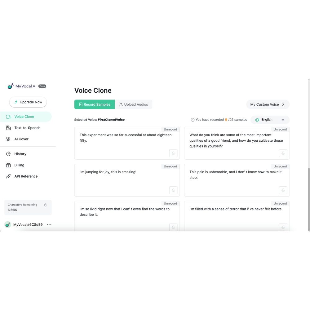 MyVocal AI – AI Voice Generator for Realistic Speech & Singing