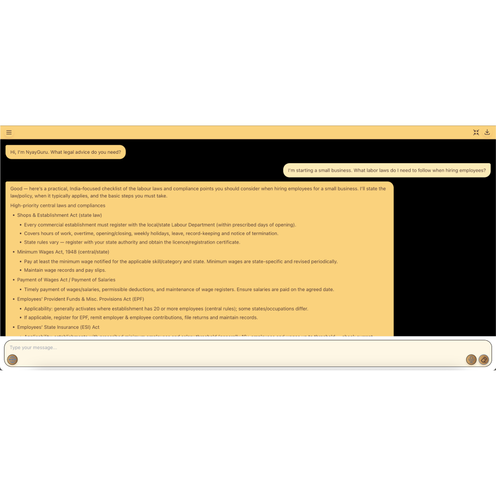 Nyay Guru – AI Legal Assistant for Instant Legal Guidance