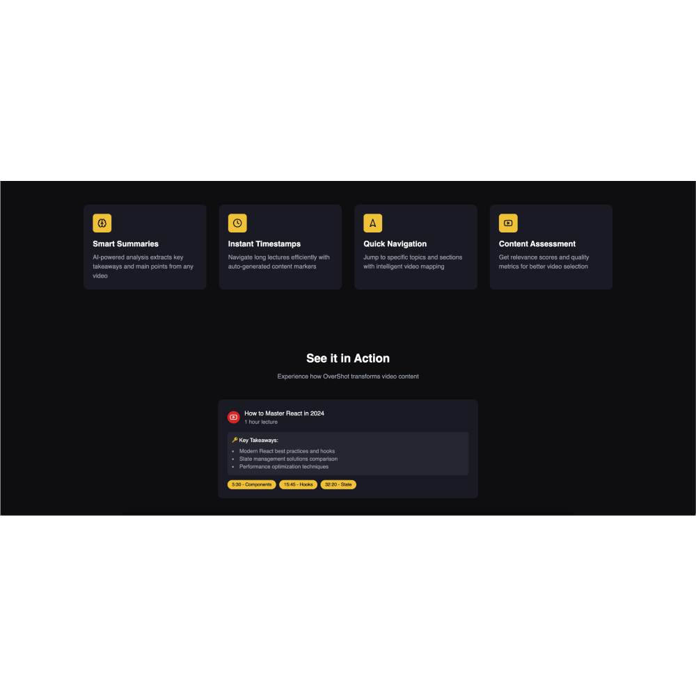 Overshot – AI Video Summarization Tool for Quick Insights
