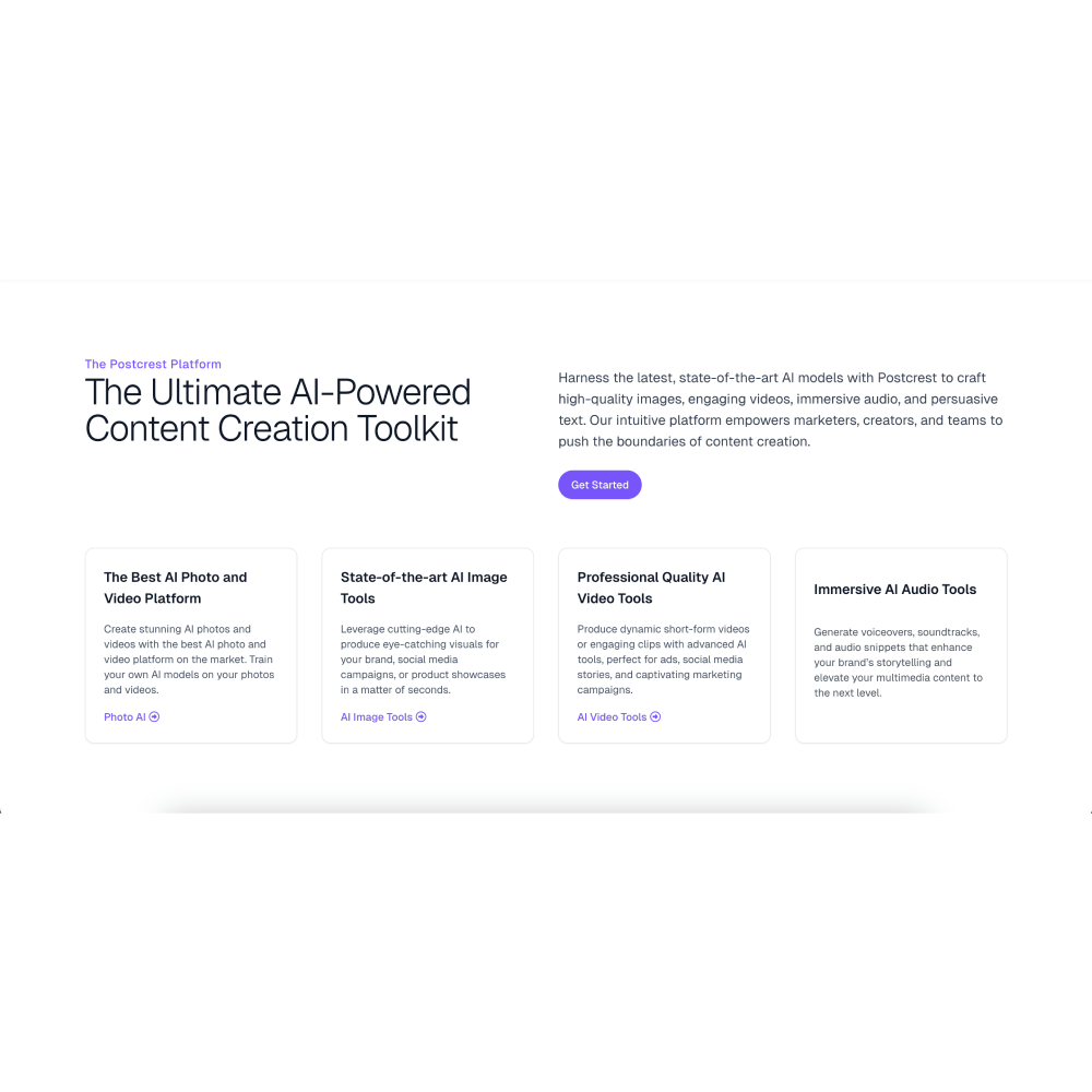 Postcrest – AI Content Creation Platform for Images, Videos & Voiceovers