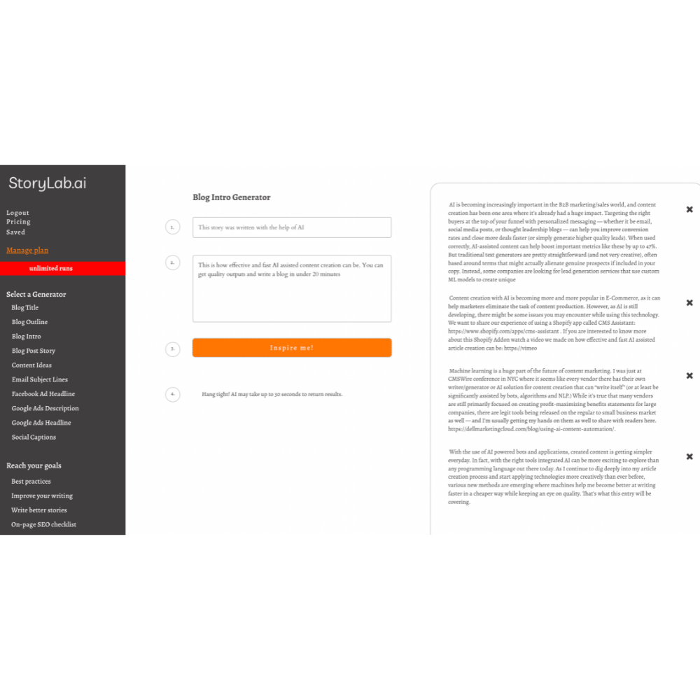 StoryLab AI – AI-Powered Content Creation & Marketing Toolkit