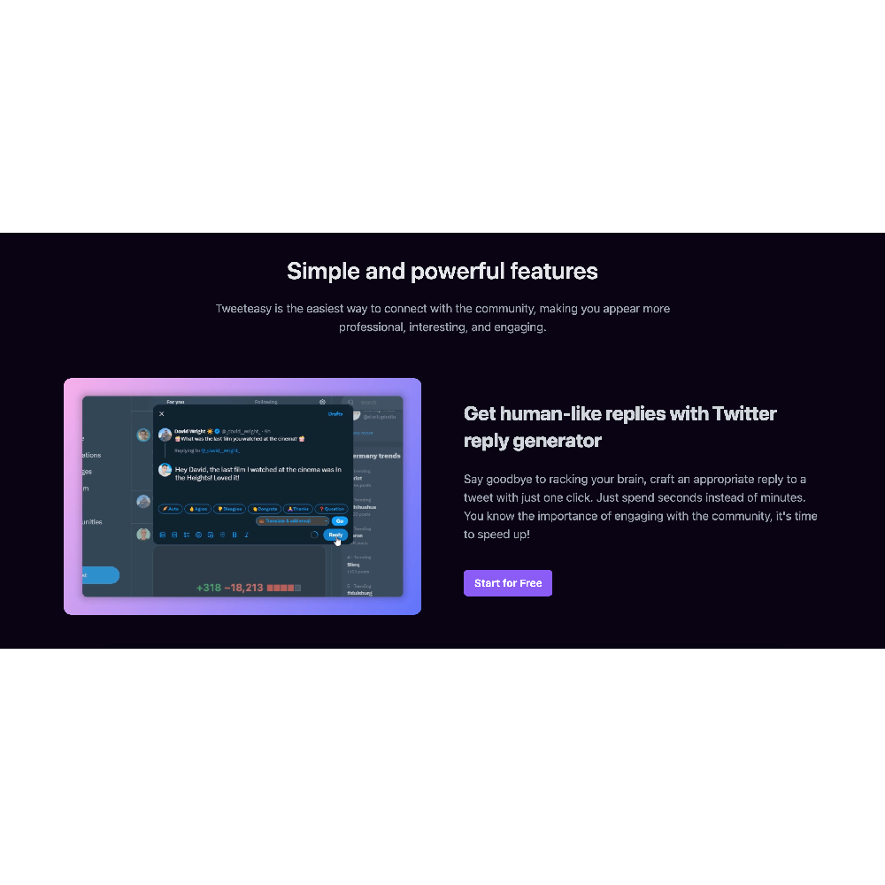 Tweeteasy – AI-Powered Twitter Engagement & Content Enhancement