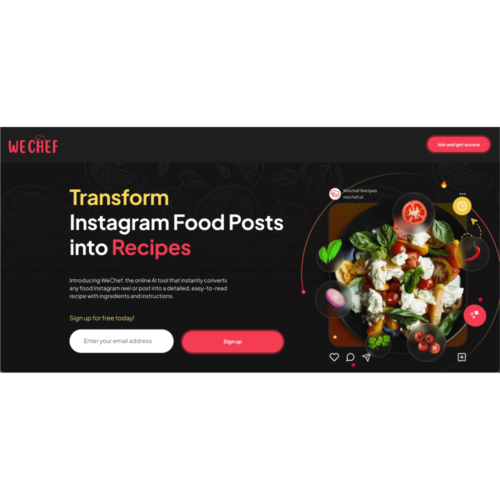 WeChef – AI Recipe Generator for Personalized Cooking