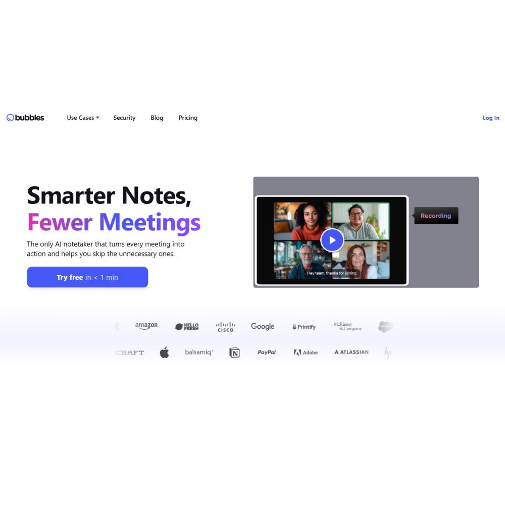 Bubbles – AI Meeting Assistant for Notes, Recordings & Action Items