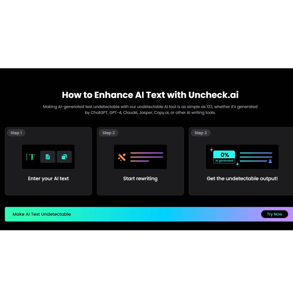 Uncheck AI — AI Text Humanizer and Undetectable Content Generator