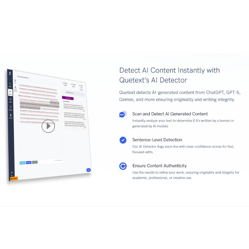 Quetext – AI-Driven Plagiarism & AI-Content Detector