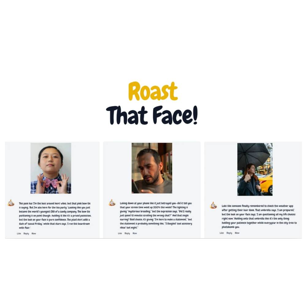 Roast That Face — AI Powered Face Roast Generator for Fun and Humor