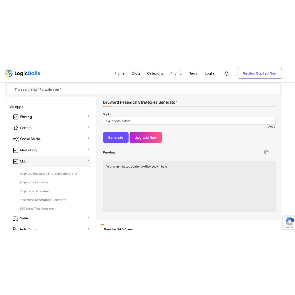 LogicBalls – AI Writing & Content Creation Platform