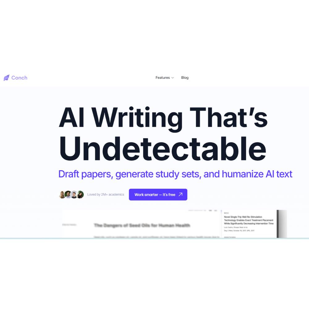 Conch AI – All-in-One AI Writing & Study Assistant with Human-Style Output