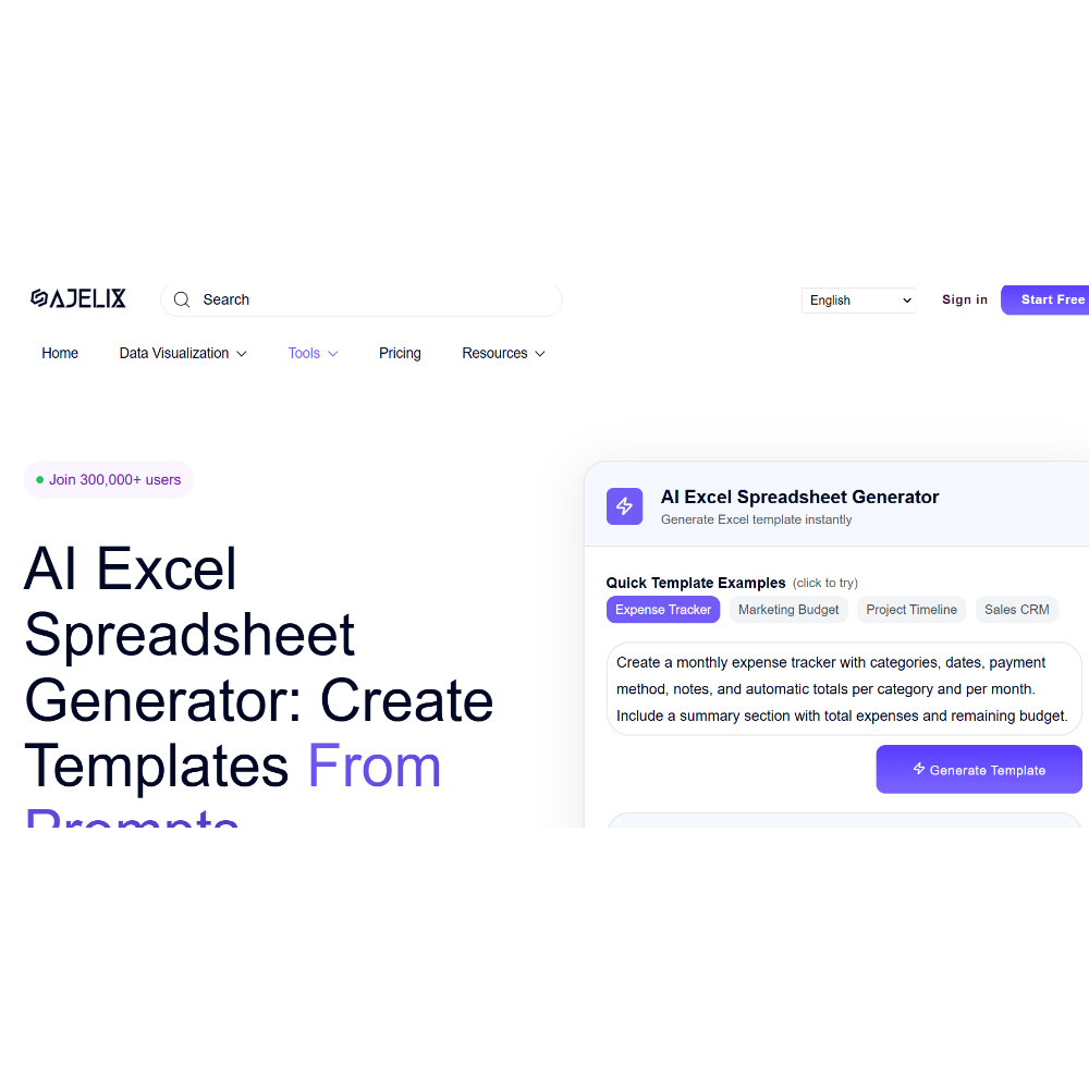 Ajelix - AI-powered Spreadsheet & Data Tool